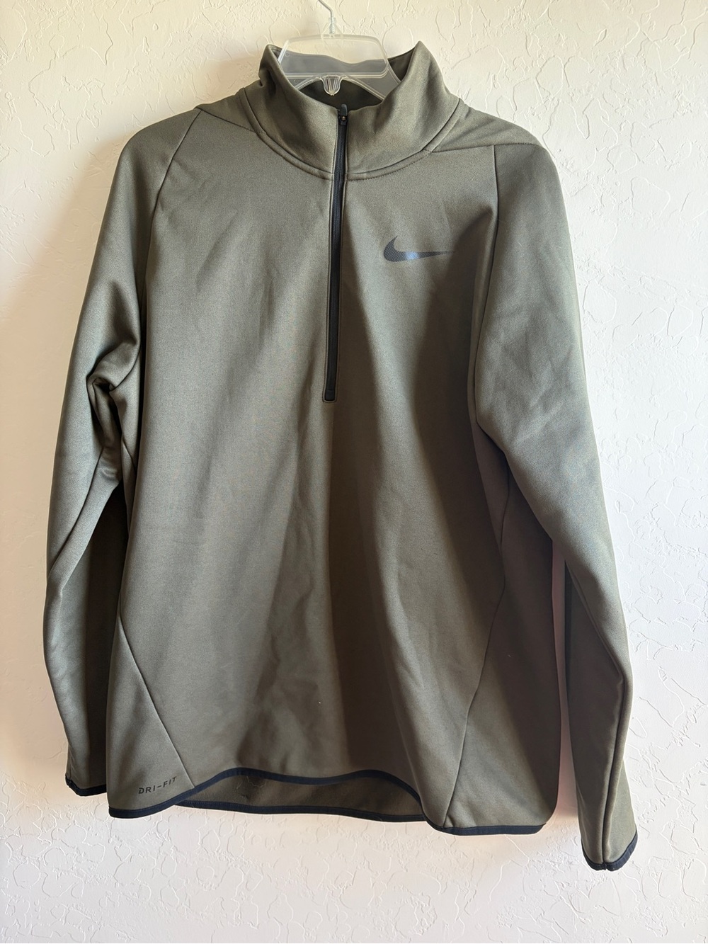 Nike Olive Green Half-Zip Performance Jacket